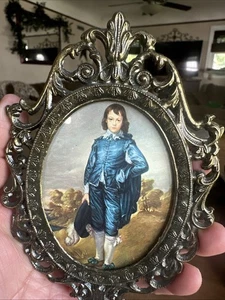 Marco Adornado Vintage Victoriano Azul Niño Hecho en Italia *6 Ver Fotos lol - Imagen 1 de 5