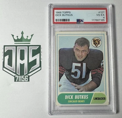 1968 Topps Dick Butkus #127 – PSA 4 (VG-EX) - Image 1 of 2