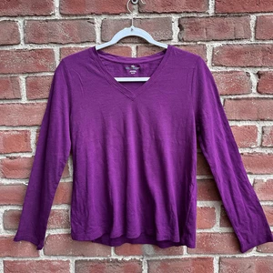 Eileen Fisher Women's $78 Organic Cotton Slub V-Neck Top size XXS - Picture 1 of 7