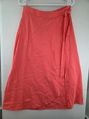 J Crew маленький коралл льняной смеси искусственного надежном юбка новый с Ярлыками $89.50 CA196 - Изображение 1 из 4
