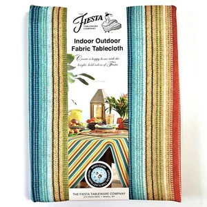 Mantel Fiesta Interior Exterior Tela 70 Pulgadas Redondo - Rayas Tejidas - Imagen 1 de 5