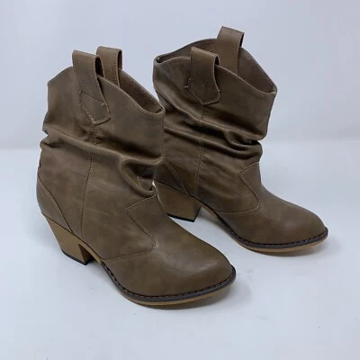 Charles Albert Womens Shoe Size 6 Brown Faux Leather Slouchy Western Boots New - Image 1 of 4