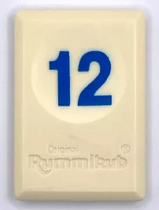 Rummikub Tile Blue 12 Game Replacement Smooth Number Engraved Back Pressman - Picture 1 of 2