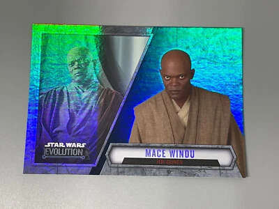 Mace Windu 2016 Topps Star Wars Evolution Blue Lightsaber Parallel #81 - Image 1 of 2