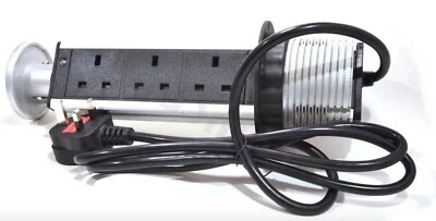 2 & 3 Way UK Sockets Table Pop Up PDU Desktop Multifunction 2x USB 2W-3W - Image 1 of 4