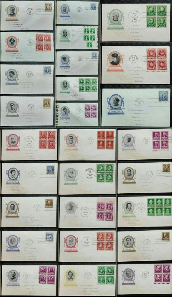 (USA-218) USA 1940 FDC FAMOUS AMERICANS 27 different covers addressed - Image 1 of 1