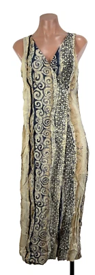 Экспресс винтажный 90-х без рукавов кнопка вверх платье размер 7/8 геометрический надежном вискозы - Изображение 1 из 4