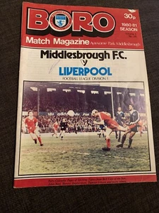1981 Middlesbrough V Liverpool Football Programme - Picture 1 of 2