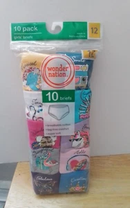 Wonder Nation Girls Briefs, 10-Pack Assorted Colors Size 12 - Picture 1 of 2