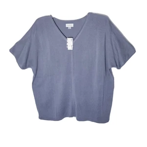 Avenue Shirt Damen Übergröße 18/20 grau NEU Strick Kurzarm - Bild 1 von 11