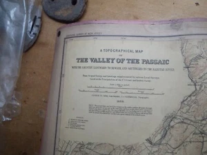 RARO 1889 Mapa Topográfico de Nueva Jersey EL VALLE DEL PASSAIC G.COOK #6 - Imagen 1 de 12