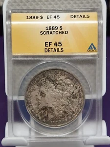 1889 zerkratzt vz-45 Details Morgan Dollar - Bild 1 von 2