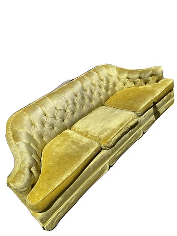 Vintage Antique Yellow Velvet Couch Cover