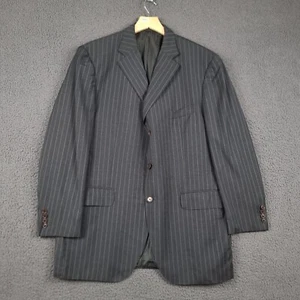 Chaqueta Blazer BOGLIOLI Para Hombre 46R / IT 56 Abrigo Deportivo Rayas Negras 100% Lana - Imagen 1 de 13
