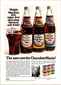 PRINT AD 1974 Weight Watchers Sugar Free Chocolate Flavored Soft Drink 8.5x11 - Picture 1 of 1