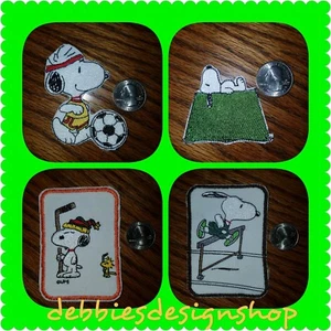 Snoopy Bügelbild Aufnäher - Zelt/Camping, Snoopy Fußball, Eishockey, Hürden - Bild 1 von 5