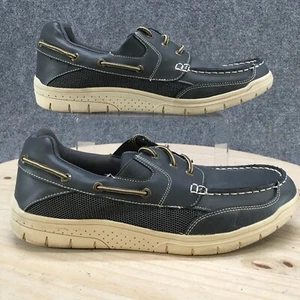 Gold Toe Boat Shoes Mens 10 D Moc Toe Casual Slip On Gray Faux Leather Comfort - Picture 1 of 15