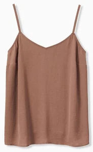 BNWT Torrid Plus Size 4 (26) Dark Taupe Textured Charmeuse Swing Cami $39.50 - Picture 1 of 9