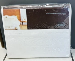 Hudson Park Collection FULL Flat Sheet 100% Cotton 600 ThreadCount White New