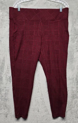 Leggings tórridos pantalones para mujer talla 1 rojo a cuadros pata de gallo tirar en ponte tejido Foto 1 de 4