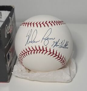 🔥Nolan Ryan Autographed Rawlings OML Baseball "7 No Hitters" Authenticity Halo