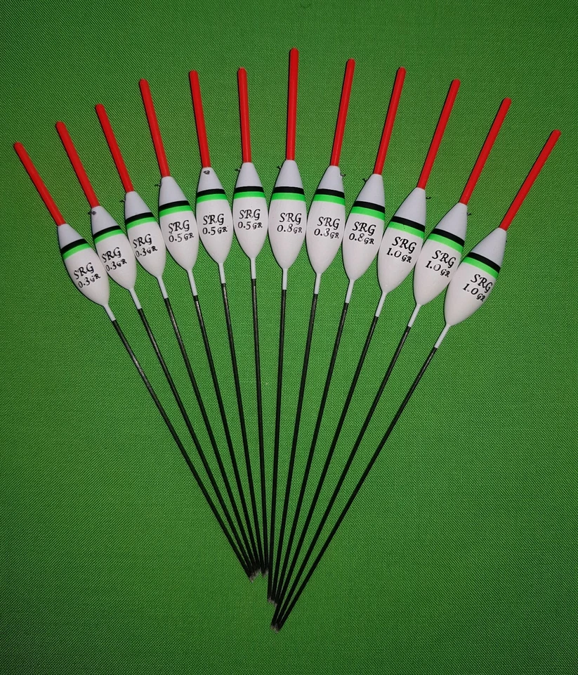 SRG POLE FLOATS *SCHNÄPPCHEN* 12 x verschiedene hochwertige Angelschwimmer (Pack 314R/Y12)