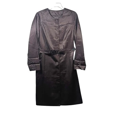 Axcess - Gabardina marrón satinada con cinturón - Chaqueta manga larga Foto 1 de 4