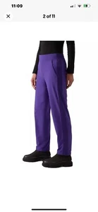 Pantalone donna Athleta taglia 10 Brooklyn foderato viola $109 nuovo con etichetta - Foto 1 di 11