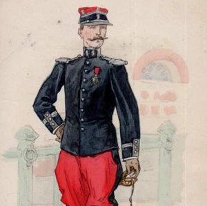 Tarjeta postal uniforme capitán compañías remount ejército francés c1910 a/s Paul Kauffman - Imagen 1 de 4
