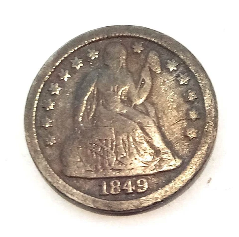 1849 silver seated liberty dime Cover