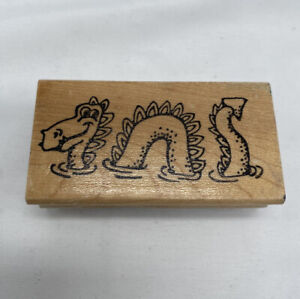 Sea Serpent Dragon Mythological Creature Vintage Wood Rubber Stamp