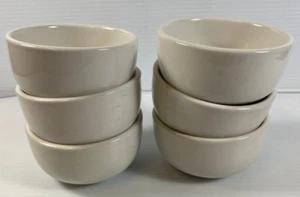 6 PC SET CAC CHINA FRANKLIN WHITE RESTAURANT WARE 4 1/4" SIDE DISH DESSERT BOWLS - Bild 1 von 8