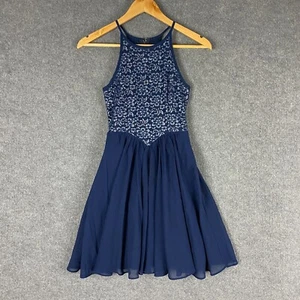 Dotti Dress Womens 6 Blue Silver Fit Flare Formal Evening Occasion Evening - Picture 1 of 16