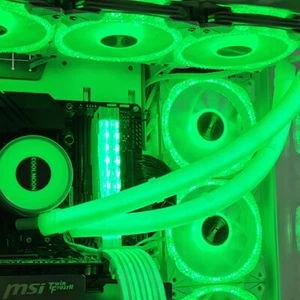 CoolMoon 2pcs Hose Pipe Aura Sync Water Cooling Tube Silicone PC Case Decorative - Photo 1/12