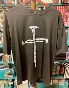 Mens Cotton Designer Nails/Cross Tee, Black, XXXL - Picture 1 of 2
