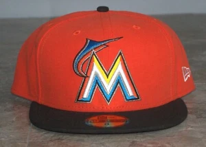 New Era Florida Marlins Sombrero Ajustado Dos Tonos Bordado Teamrevs 8 ~ NUEVO CON ETIQUETAS - Imagen 1 de 8