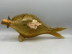 Bottiglia vino bianco Orvieto pesce vetro ambrato soffiato a mano Italia lunga 14 3/4" - Foto 1 di 18