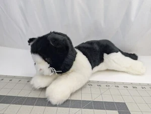 Bearington Black White Domino Cat Plush Kitten 15 Inch Long Stuffed Animal Toy - Picture 1 of 11