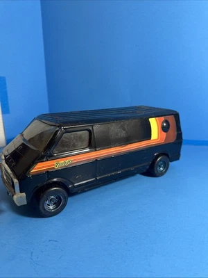 Dodge Street Van ERTL escala 1/18 vintage 11"" negro con ventana burbuja acero (TB) Foto 1 de 4