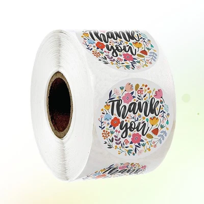  1 Rolle Runde Form Versiegelung Aufkleber Buntes Blumenetikett DIY Tasche - Bild 1 von 4