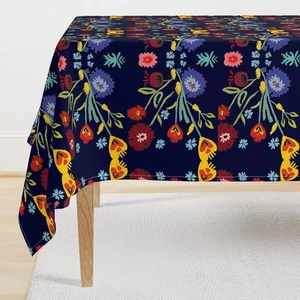 Tischdecke Wycinanki Motiv blau Volkskunst Blumen traditionell polnisch bedruckt - Bild 1 von 4