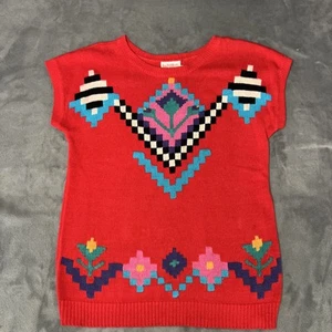 Vtg 80s BELDOCH POPPER Women's Sleeveless Sweater Top Abstract Colorblock Sz M - Foto 1 di 9