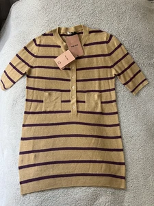 Neu mit Etikett Miu Miu beige gestreiftes Oberteil Kurzarm GR. 42/4-6-8 - Bild 1 von 5