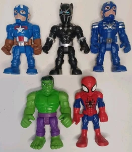 Hasbro Marvel Super Hero Adventures Hulk, Spider-Man, Black Panther, ¡Lote de Capitán! - Imagen 1 de 9