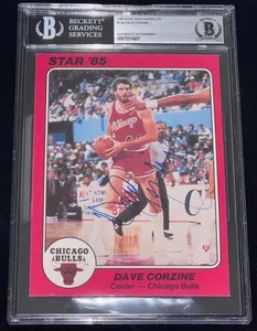 Dave Corzine Autographed 1985 Star #4 Signed Rookie Card Auto (RC) BGS & PSA - Picture 1 of 7