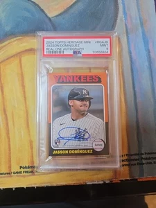 Jasson Dominguez RC, 2024 Heritage Mini, Real One Auto, PSA 9 Mint - Picture 1 of 2