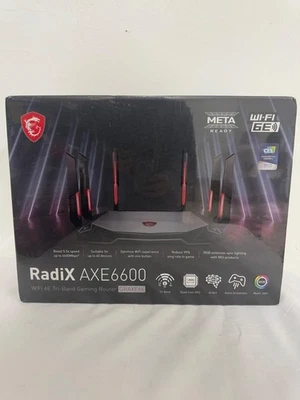 MSI RadiX AXE6600 WiFi 6E Tri-Band Gaming Router  support 2.5GHz/5GHz/6GHz, AI - Image 1 of 4