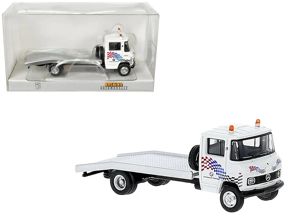 1968 Mercedes-Benz L 608 D Flatbed Truck White with Graphics "BMW Autohaus" 1/87 - Image 1 of 1