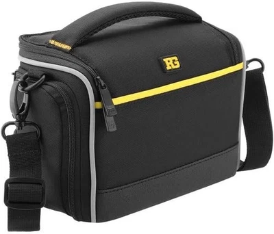 Bolso de hombro para cámara/videocámara Ruggard Onyx 25 con 6 compartimentos, negro/amarillo Foto 1 de 4