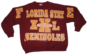 Vintage 90s Florida State Seminoles Spell Out Decotex Pullover Sweatshirt XXL - Picture 1 of 6